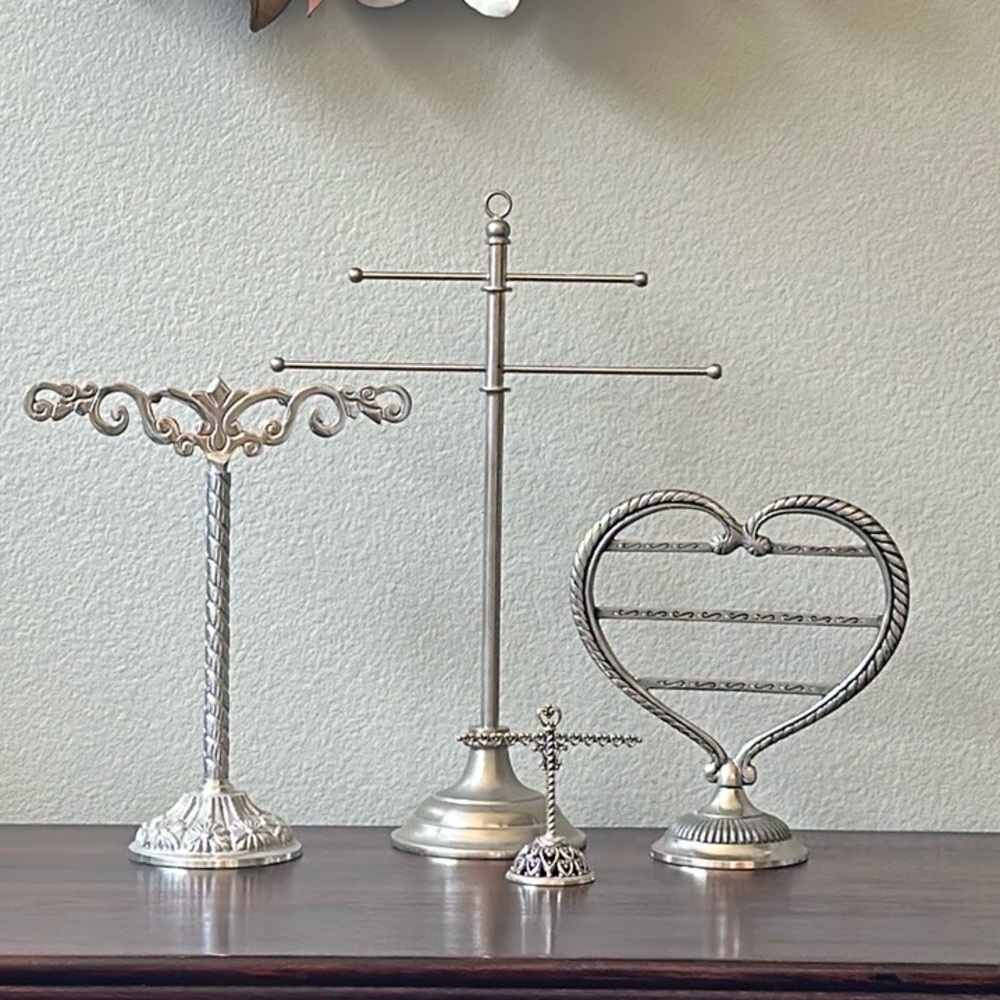 Four piece jewelry stand set-1 from Brighton& one from Pottery Barn